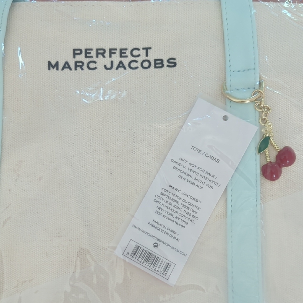 Marc Jacobs Cream and Light Blue Tote
